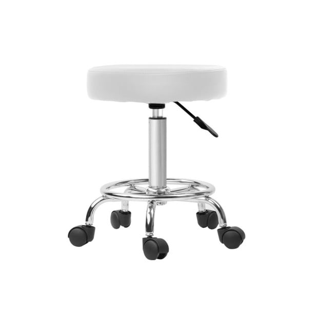 Round Chair Stools Salon Stool White Swivel Beauty Barber Hairdressing Image 4