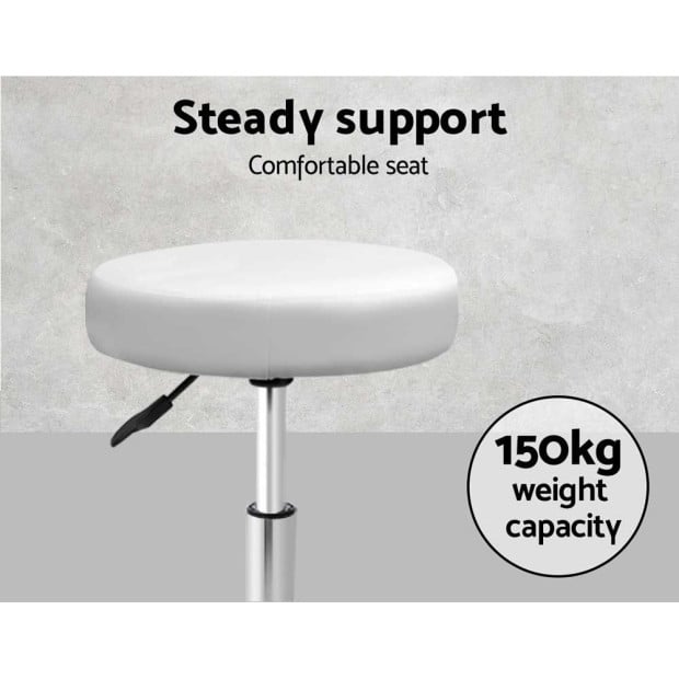 Round Chair Stools Salon Stool White Swivel Beauty Barber Hairdressing Image 6