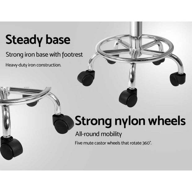 Round Chair Stools Salon Stool White Swivel Beauty Barber Hairdressing Image 7