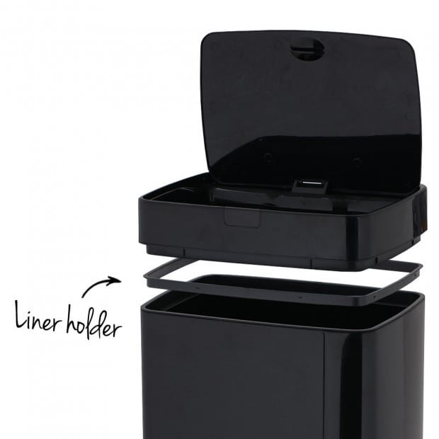 45L Automatic Motion Sensor Kitchen Rubbish Bin - Black Image 3