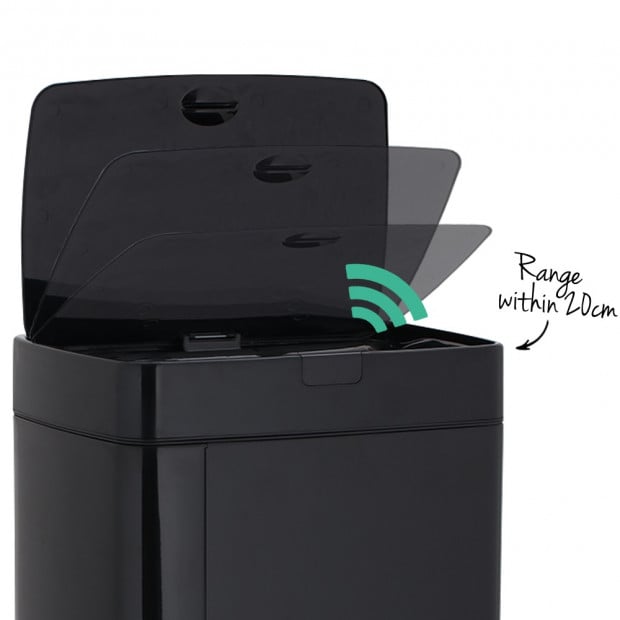 45L Automatic Motion Sensor Kitchen Rubbish Bin - Black Image 4