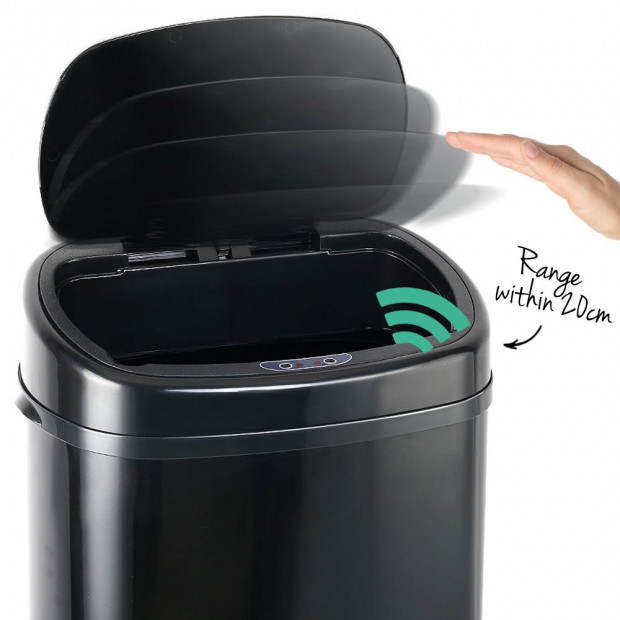68L Motion Sensor Rubbish Bin Black