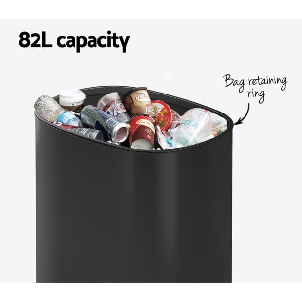 82l Motion Sensor Bin Rubbish Automatic Black Image 5