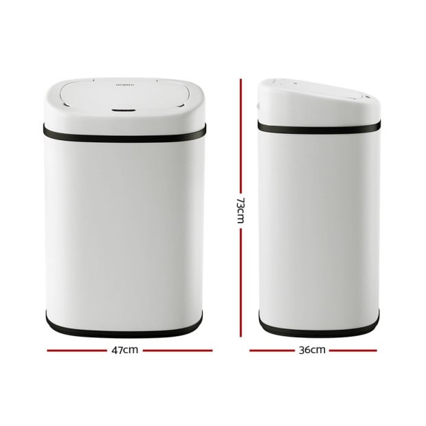 82l Motion Sensor Bin Rubbish Automatic White Image 2