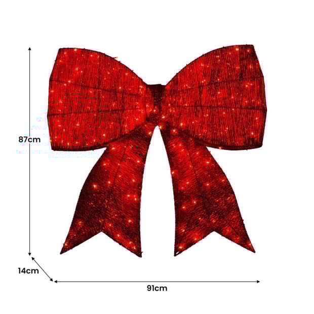 Christmas Display Bow with Lights - 91cm Image 4