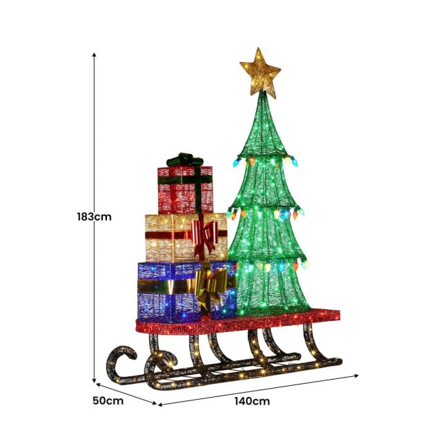 Christmas Display Sled with Tree and Presents - 183cm Image 4