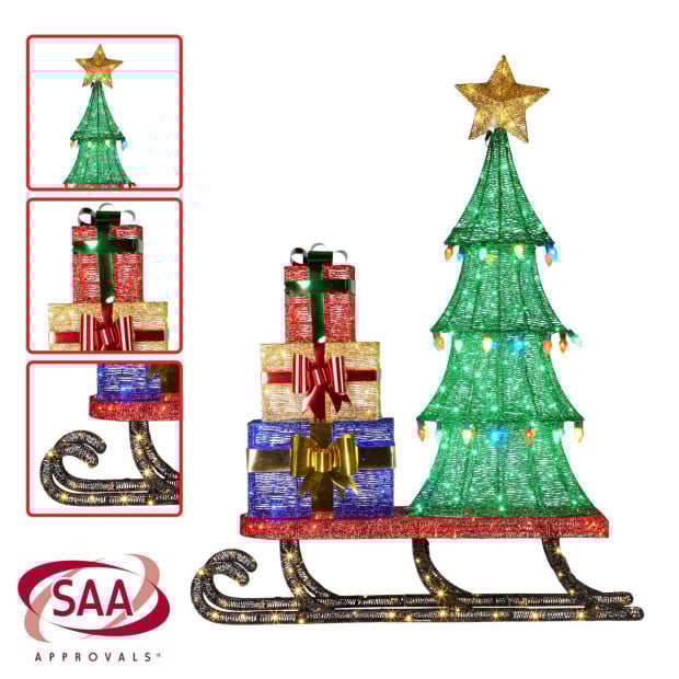Christmas Display Sled with Tree and Presents - 183cm Image 5