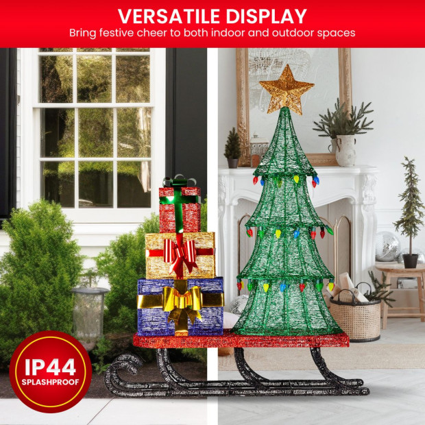 Christmas Display Sled with Tree and Presents - 183cm Image 6