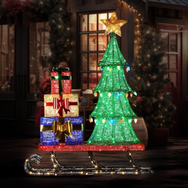 Christmas Display Sled with Tree and Presents - 183cm Image 7