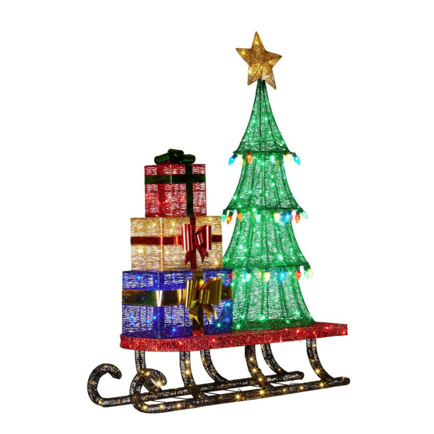 Christmas Display Sled with Tree and Presents - 183cm Image 8