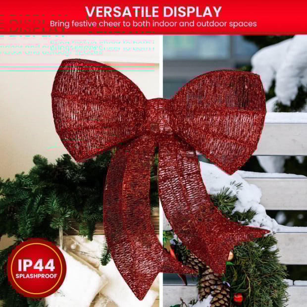 Christmas Display Bow with Lights - 87cm Image 6