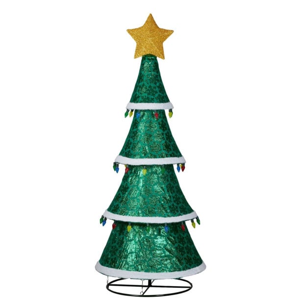 Indoor/Outdoor Tiered Christmas Tree with Lights - 205cm Image 3