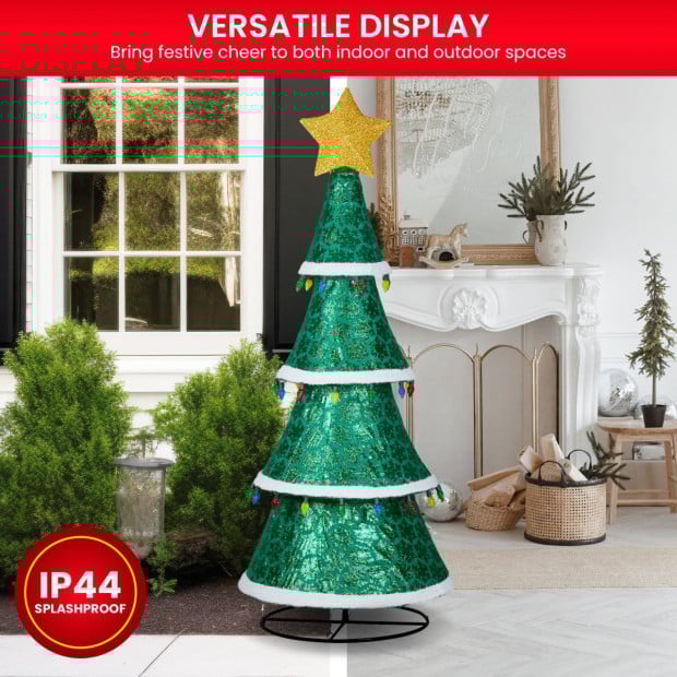 Indoor/Outdoor Tiered Christmas Tree with Lights - 205cm Image 6