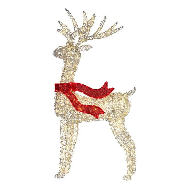 Christabelle 150cm Christmas Reindeer Display LED Lights Red Bow Aluminium Frame Xmas Decor Image 2
