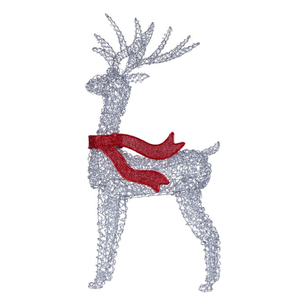 Christabelle 150cm Christmas Reindeer Display LED Lights Red Bow Aluminium Frame Xmas Decor Image 5