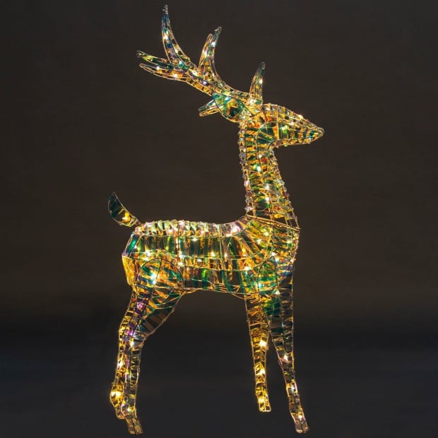 Christmas Reindeer Twinkle Lights & Iridescent Finish Indoor/Outdoor Image 3