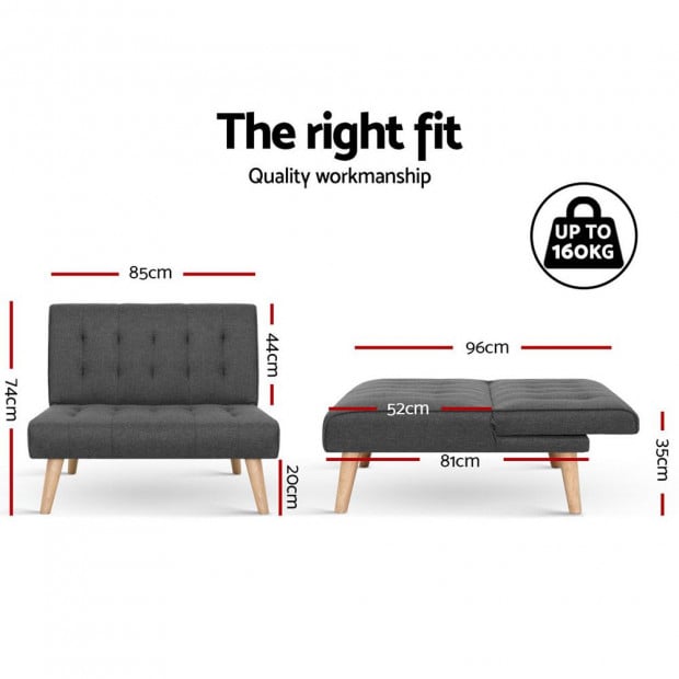 Sofa Lounge Recliner Chair Futon Couch Single 1 Seater Modular Bed Set Image 2