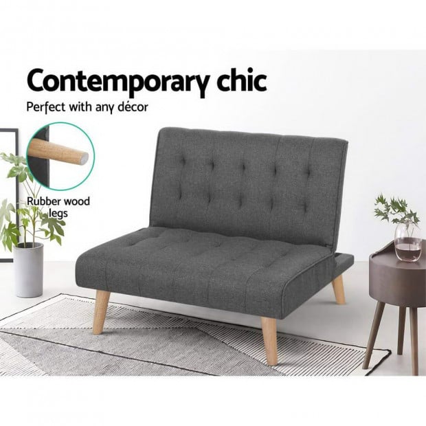 Sofa Lounge Recliner Chair Futon Couch Single 1 Seater Modular Bed Set Image 3