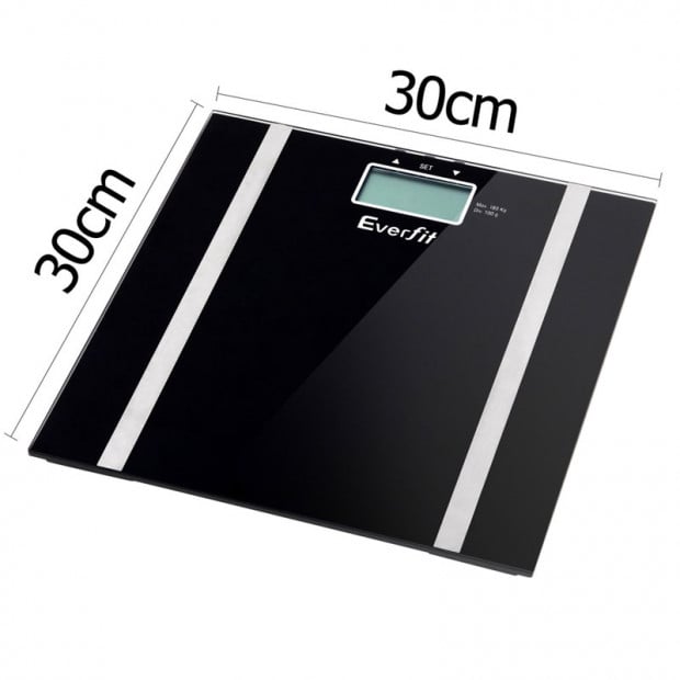 Electronic Digital Bathroom Body Fat Scales Black Image 5