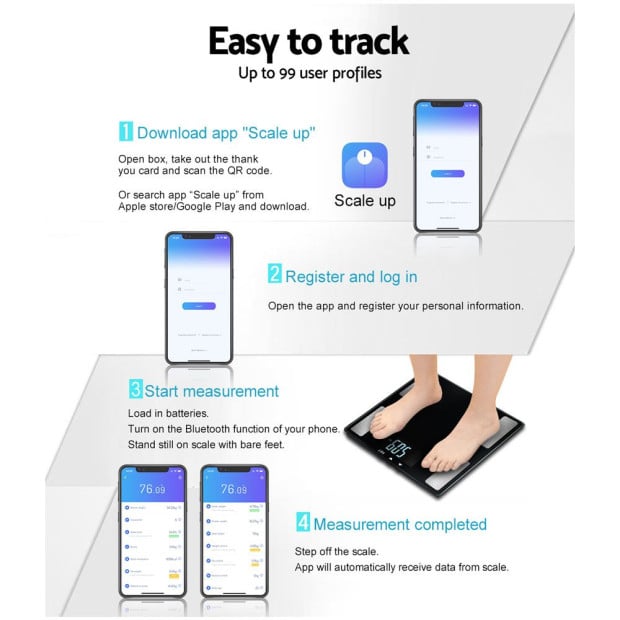Electronic Digital Bathroom Body Fat Scale Bluetooth Weight 180KG Image 9