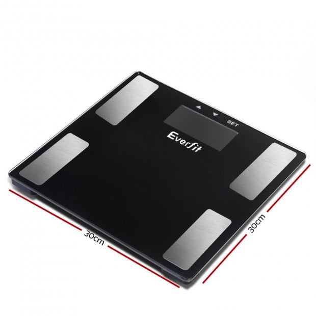 Electronic Digital Body Fat Scale Bathroom Weight Scale-Black Image 2