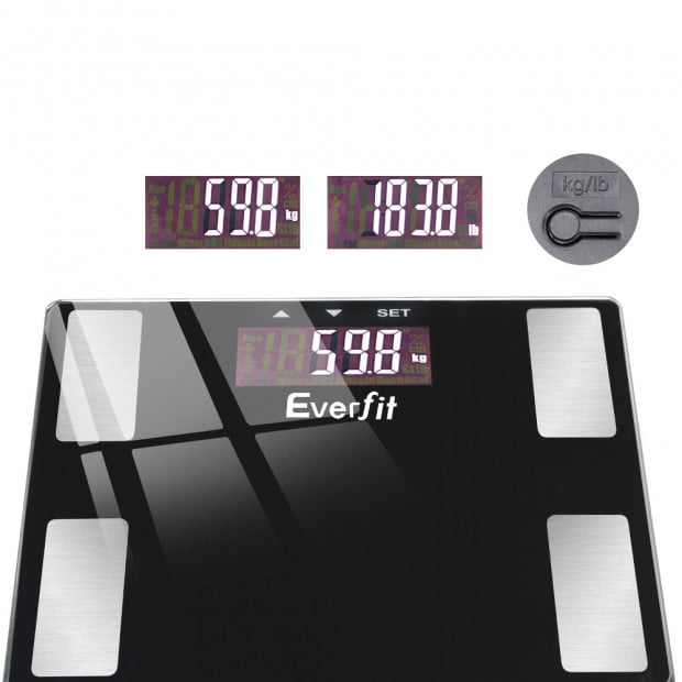 Electronic Digital Body Fat Scale Bathroom Weight Scale-Black Image 5