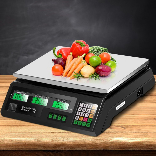 40KG Digital Kitchen Scale Electronic Scales Shop Market Commercial Black Image 7