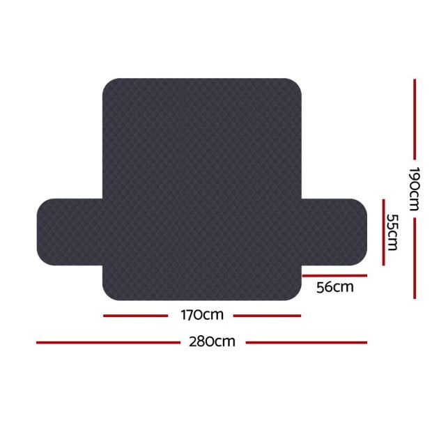 Sofa Cover Quilted Couch 100% Water Resistant 3 Seater Dark Grey Image 2