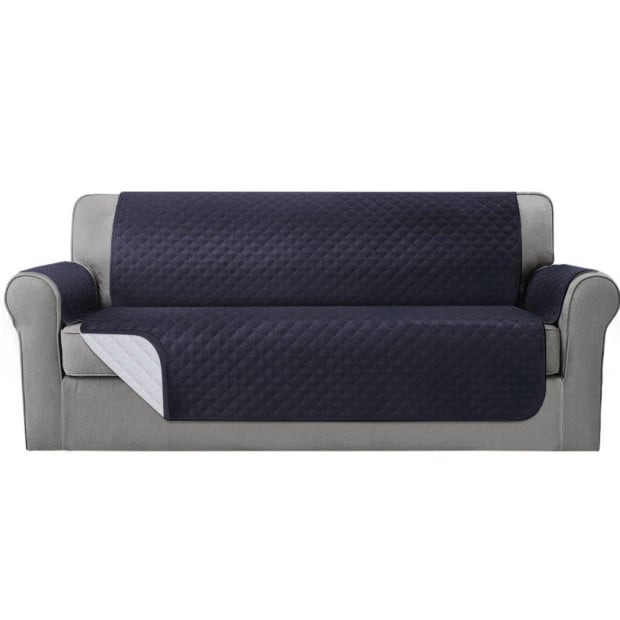 Sofa Cover Quilted Couch 100% Water Resistant 4 Seater Dark Grey