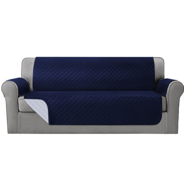 Sofa Cover Quilted Couch Covers 100 Water Resistant 4 Seater Navy