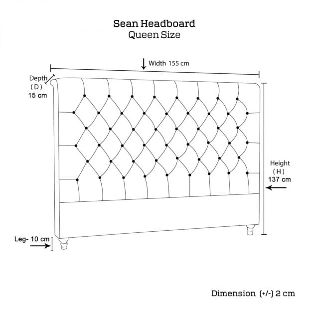 Sean Headboard Queen Size Charcoal Image 7