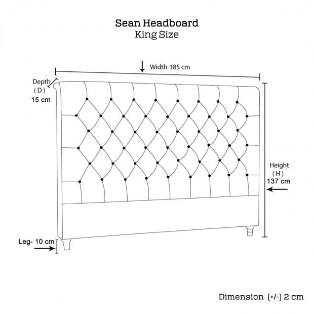 Sean Headboard King Size Charcoal Image 8
