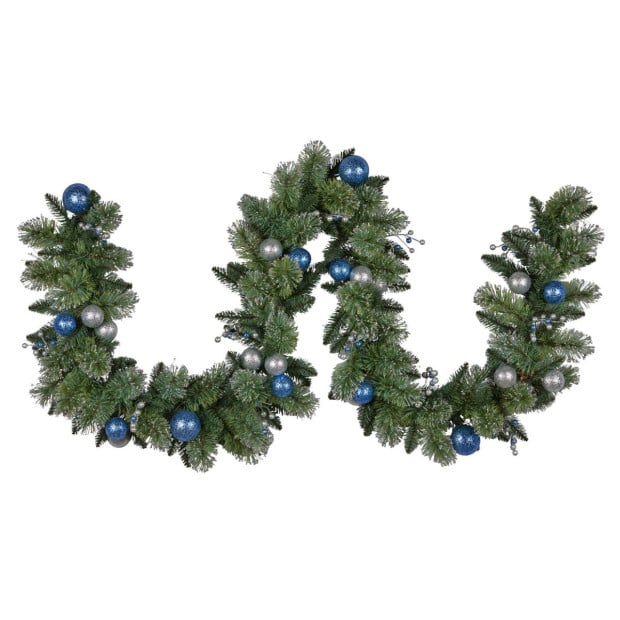 Blue Collection Multicolour Pre-Lit Christmas Garland - 274cm Image 4