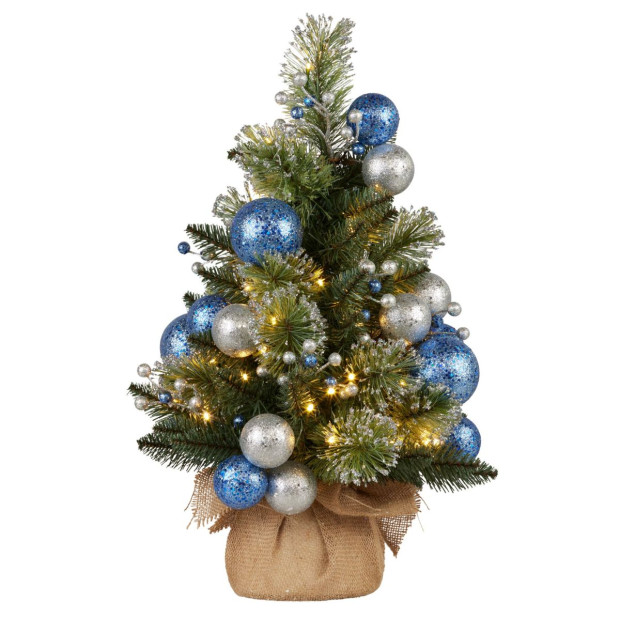 61cm Blue Collection Pre-Lit Tabletop Christmas Tree Image 2