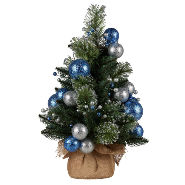 61cm Blue Collection Pre-Lit Tabletop Christmas Tree Image 3