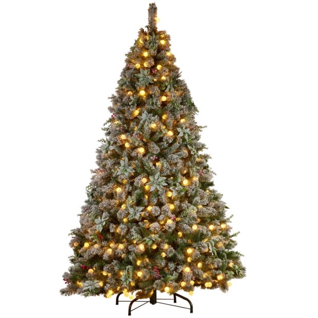 Snowy Crown Pine 2.3m Multicolour Pre-Lit Christmas Tree Image 3
