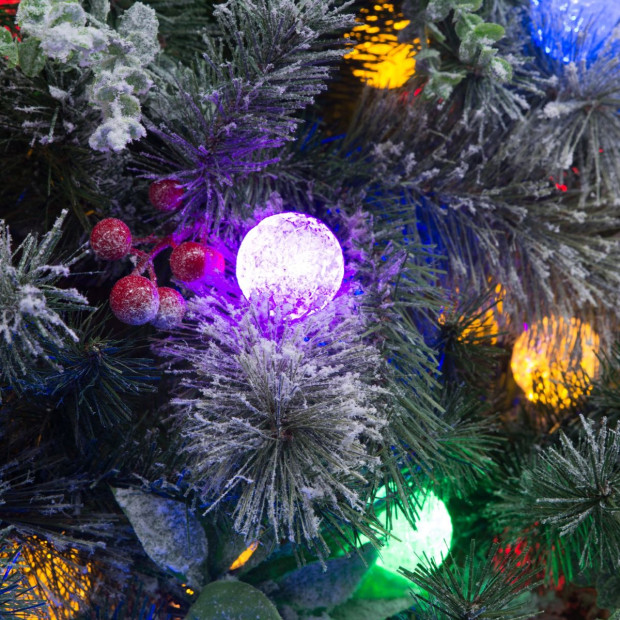 Snowy Crown Pine 2.3m Multicolour Pre-Lit Christmas Tree Image 6