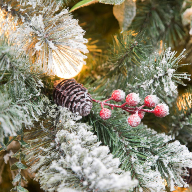 Snowy Crown Pine 2.3m Multicolour Pre-Lit Christmas Tree Image 7