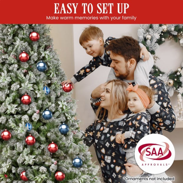 Snowy Crown Pine 2.7m Multicolour Pre-Lit Christmas Tree Image 11