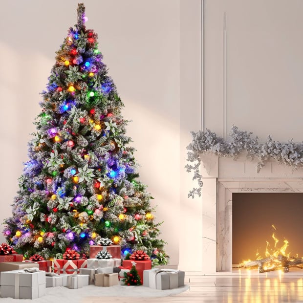 Snowy Crown Pine 2.7m Multicolour Pre-Lit Christmas Tree Image 12
