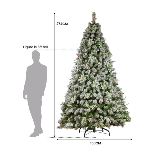 Snowy Crown Pine 2.7m Multicolour Pre-Lit Christmas Tree Image 5