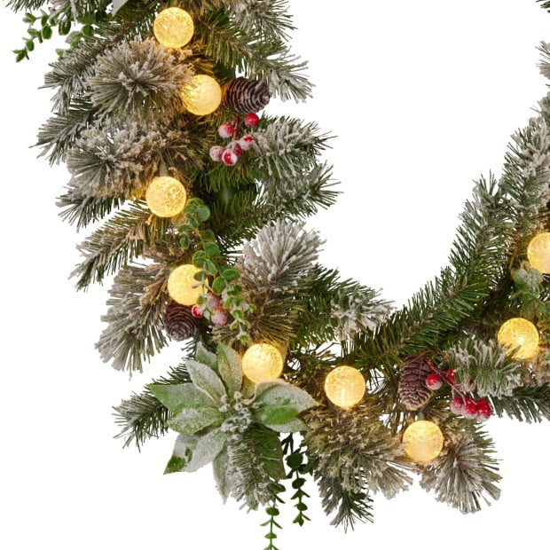 Snowy Crown Pine Pre-Lit Multicolour Christmas Garland - 274cm Image 7
