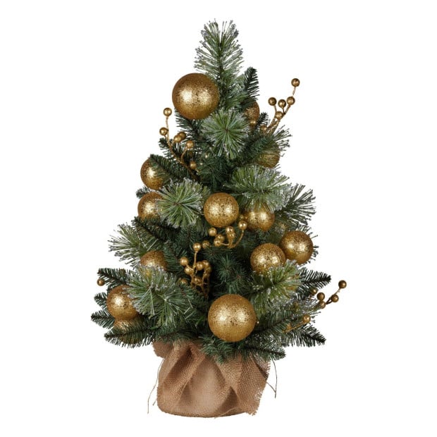 Christabelle 61cm Battery-Operated Christmas Tree with Warm White Lights - Gold Collection Image 4