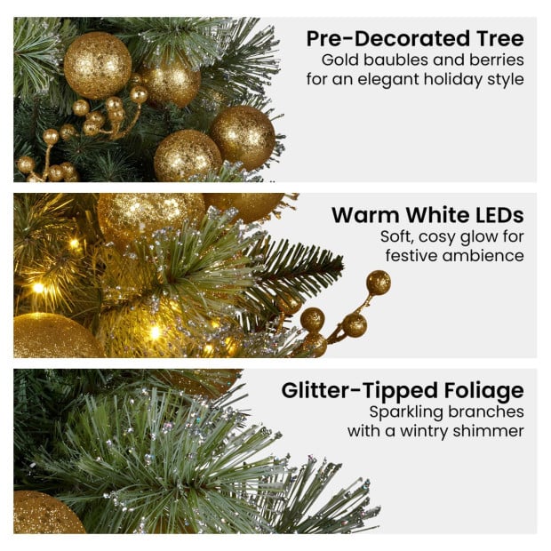 Christabelle 61cm Battery-Operated Christmas Tree with Warm White Lights - Gold Collection Image 5