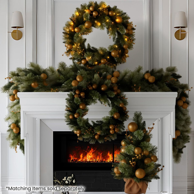 Christabelle 61cm Battery-Operated Christmas Tree with Warm White Lights - Gold Collection Image 7