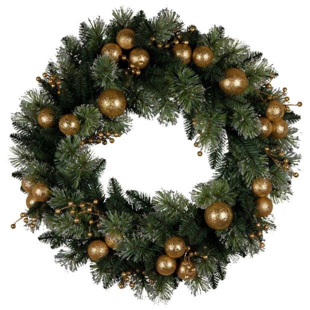 Christabelle 76cm Christmas Wreath Battery-Operated Warm White Lights Xmas Decor Image 4