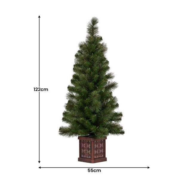 Christabelle 4ft Glittery Gold Pine Christmas Tree LED Lights Xmas Decor Image 3