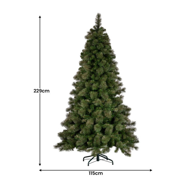 Christabelle 7.5ft Christmas Tree Glittery Gold Pine 650 LED Multi-functional Lights Xmas Decor Image 3