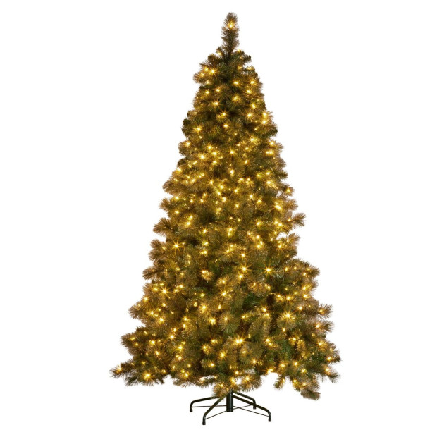 Christabelle 7.5ft Christmas Tree Glittery Gold Pine 650 LED Multi-functional Lights Xmas Decor Image 4