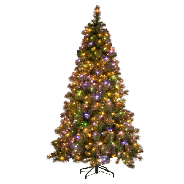 Christabelle 7.5ft Christmas Tree Glittery Gold Pine 650 LED Multi-functional Lights Xmas Decor Image 5